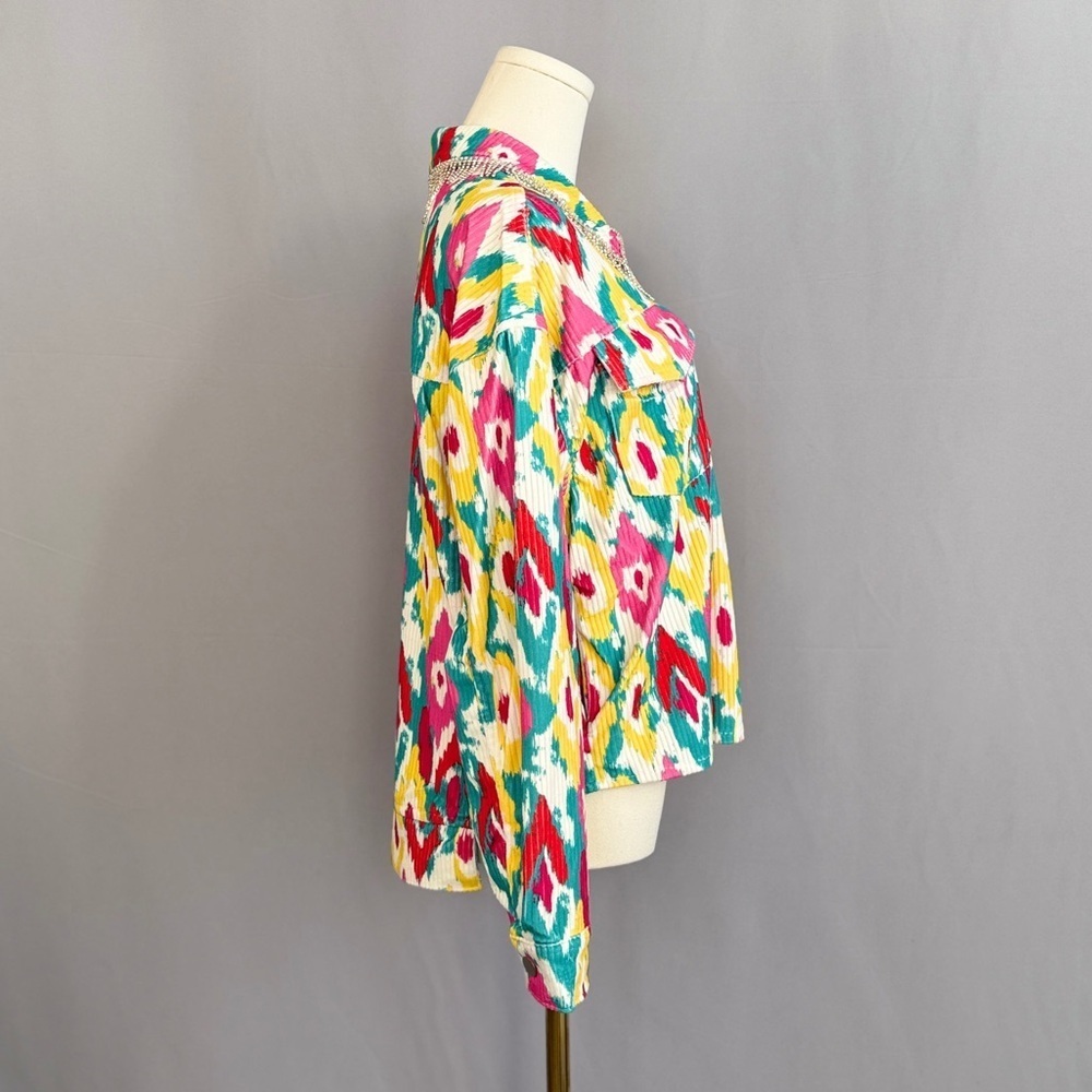 Savanna Jane Multicolor Ikat Print Top - Picture 6 of 7
